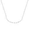 14 Karat White Gold Multi Shape Diamond Smile Necklace