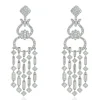 18 Karat White Gold Multi Shape Diamond Chandelier Drop Earrings