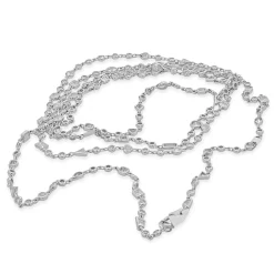 18 Karat White Gold Multi Shaped Diamonds By The Yard Necklace