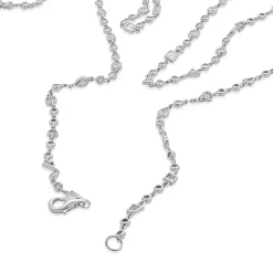 18 Karat White Gold Multi Shaped Diamonds By The Yard Necklace