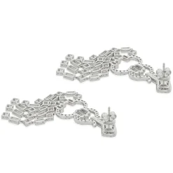 18 Karat White Gold Multi Shape Diamond Chandelier Drop Earrings