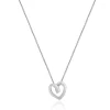14 Karat White Gold Open Heart Necklace