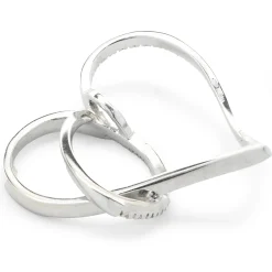 18 Karat White Gold Open Heart Diamond Swirl Pendant