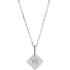 14 Karat White Gold Open Square Diamond Necklace