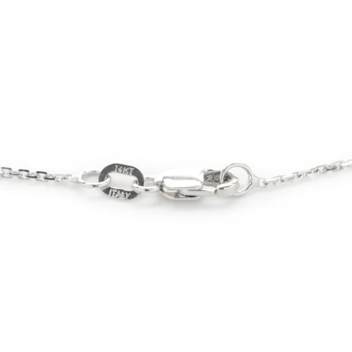 14 Karat White Gold Open Square Diamond Necklace