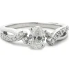 14 Karat White Gold Oval Cut Diamond Engagement Ring