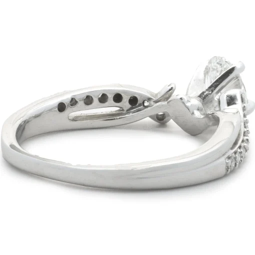 14 Karat White Gold Oval Cut Diamond Engagement Ring