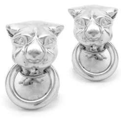 18 Karat White Gold Panther Earrings