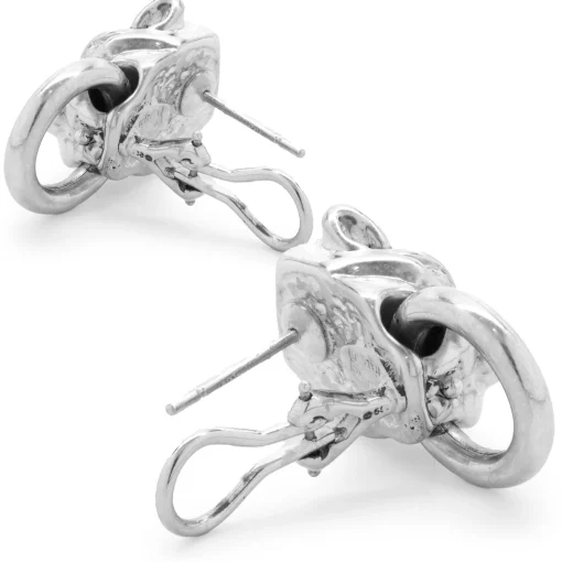 18 Karat White Gold Panther Earrings