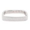 18 Karat White Gold Pave Diamond Square Bangle Bracelet