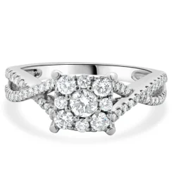 14 Karat White Gold Pave Diamond Engagement Ring