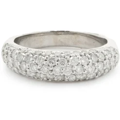 14 Karat White Gold Pave Diamond Band