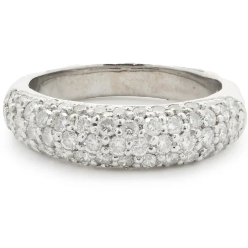 14 Karat White Gold Pave Diamond Band