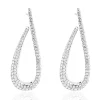 18 Karat White Gold Pave Diamond Loop Through Drop Earrings