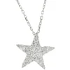 18 Karat White Gold Pave Diamond Star Necklace