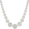 18 Karat White Gold Pave Diamond Graduated Collar Necklace