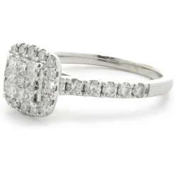 14 Karat White Gold Pave Diamond Engagement Ring