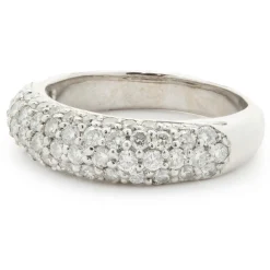 14 Karat White Gold Pave Diamond Band