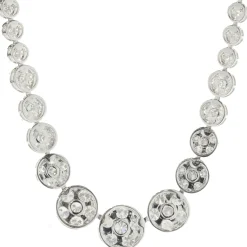 18 Karat White Gold Pave Diamond Graduated Collar Necklace