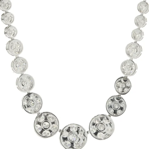 18 Karat White Gold Pave Diamond Graduated Collar Necklace