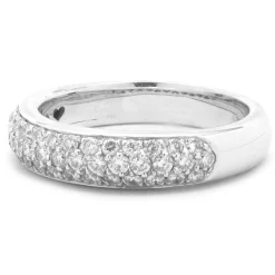 18 Karat White Gold Pave Diamond Band