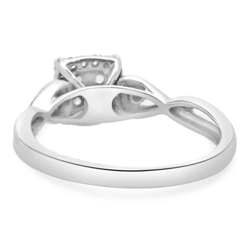 10 Karat White Gold Pave Diamond Engagement Ring