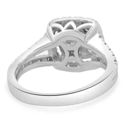 10 Karat White Gold Pave Diamond Engagement Ring