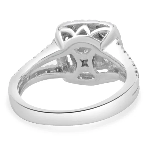 10 Karat White Gold Pave Diamond Engagement Ring
