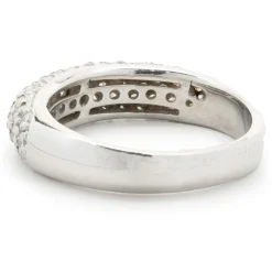 14 Karat White Gold Pave Diamond Band