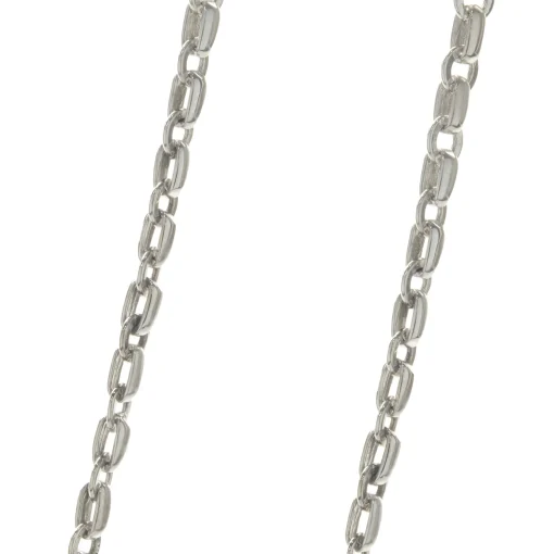 18 Karat White Gold Pave Diamond Oval Disc Necklace