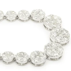 18 Karat White Gold Pave Diamond Graduated Collar Necklace