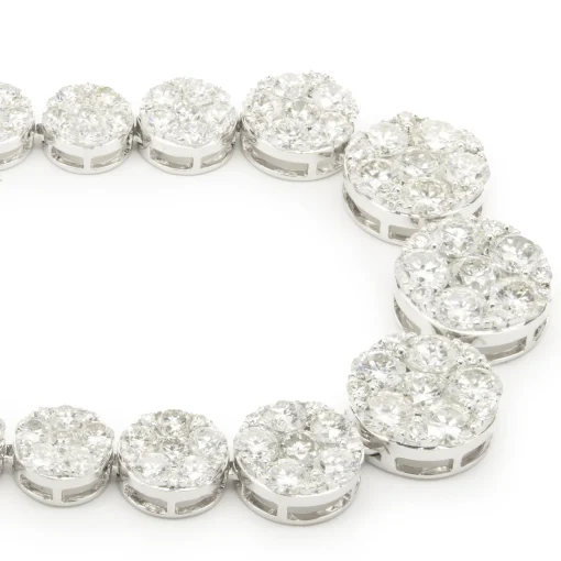 18 Karat White Gold Pave Diamond Graduated Collar Necklace
