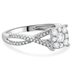 14 Karat White Gold Pave Diamond Engagement Ring