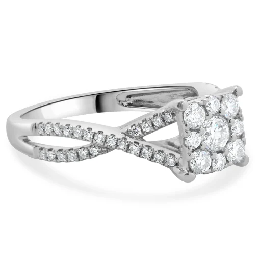 14 Karat White Gold Pave Diamond Engagement Ring