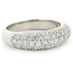 14 Karat White Gold Pave Diamond Band