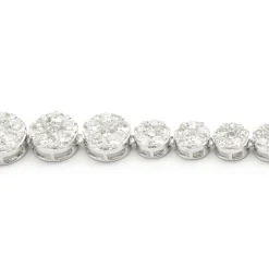 18 Karat White Gold Pave Diamond Graduated Collar Necklace
