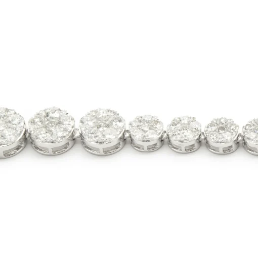 18 Karat White Gold Pave Diamond Graduated Collar Necklace