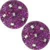 18 Karat White Gold Pave Ruby and Diamond Disc Earrings