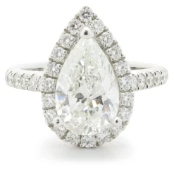 14 Karat White Gold Pear Cut Diamond Engagement Ring
