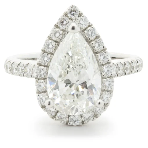 14 Karat White Gold Pear Cut Diamond Engagement Ring