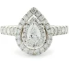 14 Karat White Gold Pear Cut Diamond Engagement Ring