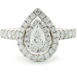 14 Karat White Gold Pear Cut Diamond Engagement Ring
