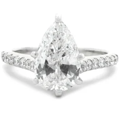 14 Karat White Gold Pear Cut Diamond Engagement Ring