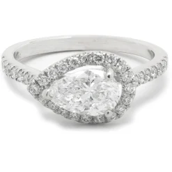 14 Karat White Gold Pear Cut Diamond Engagement Ring