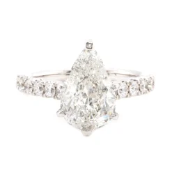 14 Karat White Gold Pear Cut Diamond Engagement Ring
