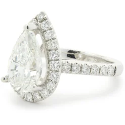 14 Karat White Gold Pear Cut Diamond Engagement Ring