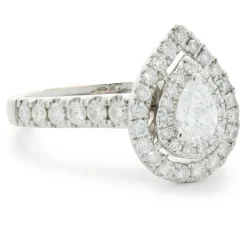 14 Karat White Gold Pear Cut Diamond Engagement Ring