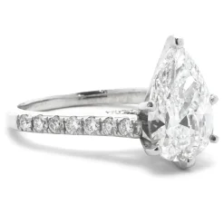 14 Karat White Gold Pear Cut Diamond Engagement Ring