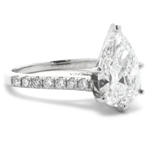 14 Karat White Gold Pear Cut Diamond Engagement Ring
