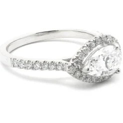 14 Karat White Gold Pear Cut Diamond Engagement Ring